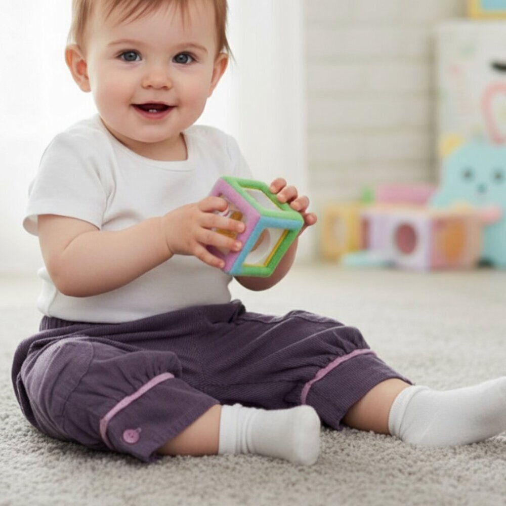3 Pommes Baby Pants Purple Pockets Mini Check Size 9 Months